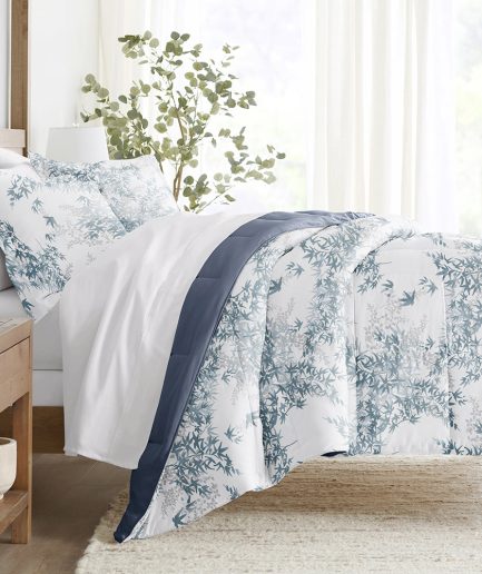 Bamboo Leaves Reversible Down-Alternative Comforter Set