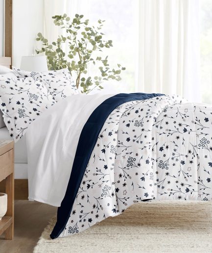Forget Me Not Reversible Down-Alternative Comforter Set