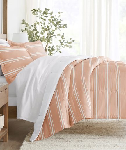 Soft Stripe Reversible Down-Alternative Comforter Set